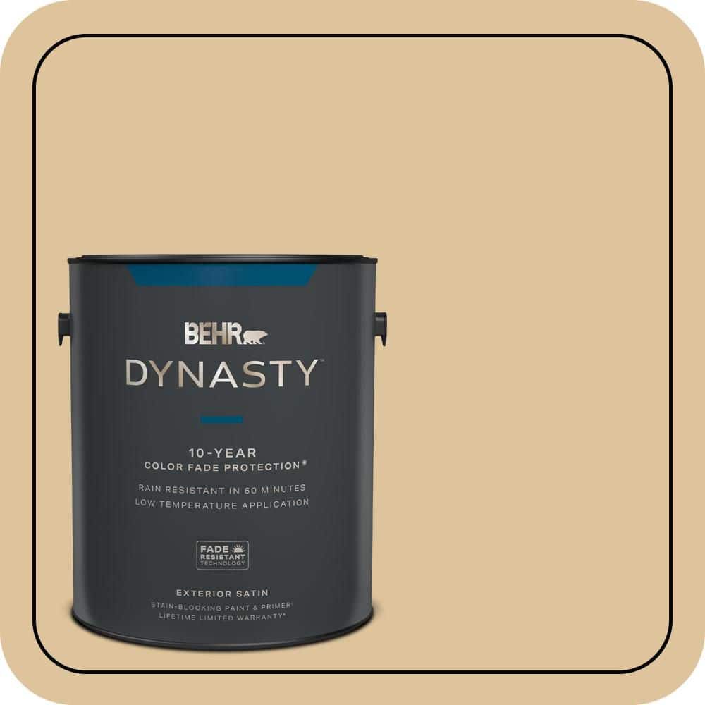 BEHR DYNASTY 1 gal. #S300-3 Almond Cookie Satin Enamel Exterior Stain-Blocking Paint & Primer