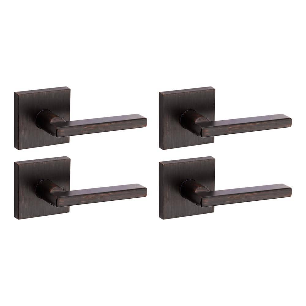 Kwikset Halifax Square Venetian Bronze Passage Hall/Closet Door Handle (4-Pack)