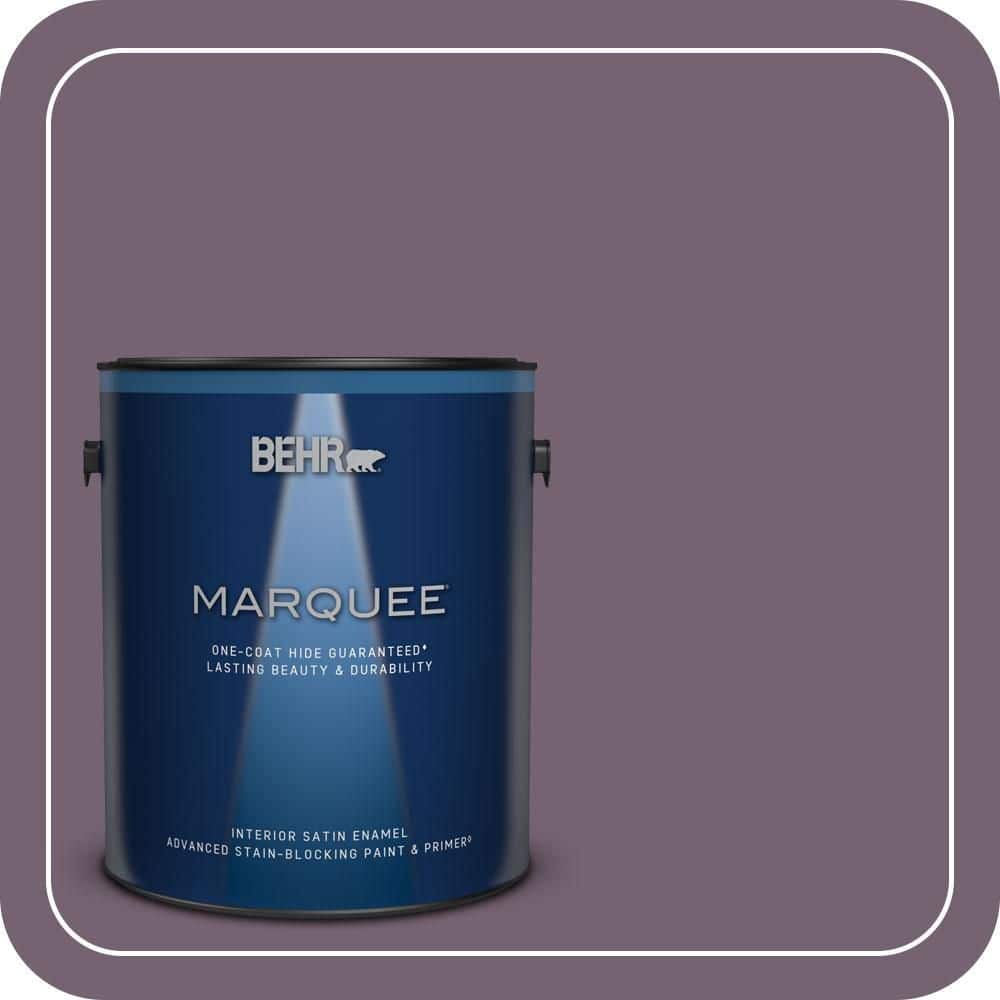 BEHR MARQUEE 1 gal. #680F-6 Shy Violet Satin Enamel Interior Paint & Primer