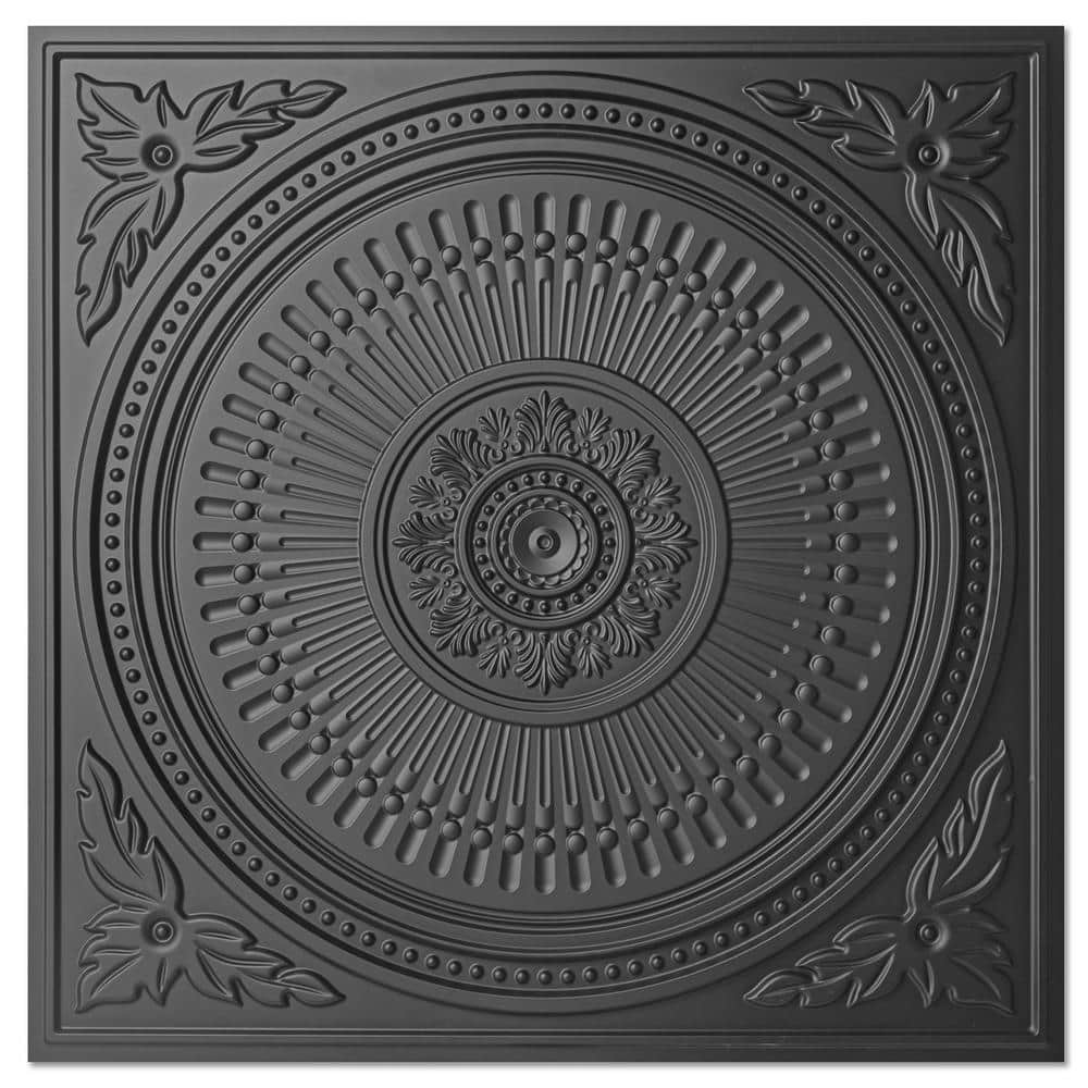 Art3dwallpanels Black 2 ft. x 2 ft. Decorative Drop Ceiling Tile, 12 Tiles (48 sq. ft./Case) (1)