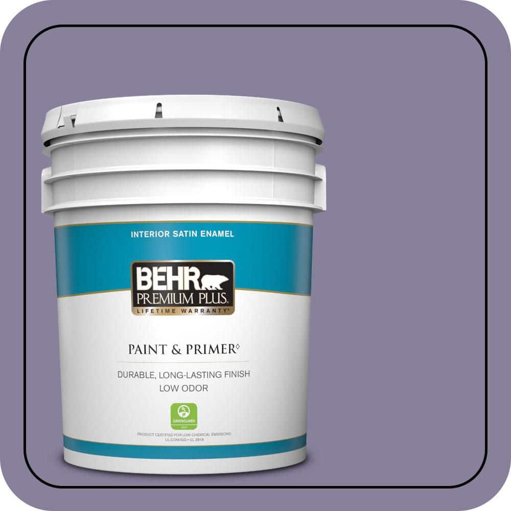 BEHR PREMIUM PLUS 5 gal. #S570-5 Live Jazz Satin Enamel Low Odor Interior Paint & Primer