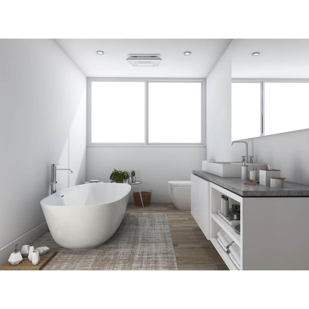 Hampton Bay 160 CFM Ceiling Mount Roomside Installation Bathroom Exhaust Fan with Dimmable, 3CCT LED Lighting and Night Light (2)