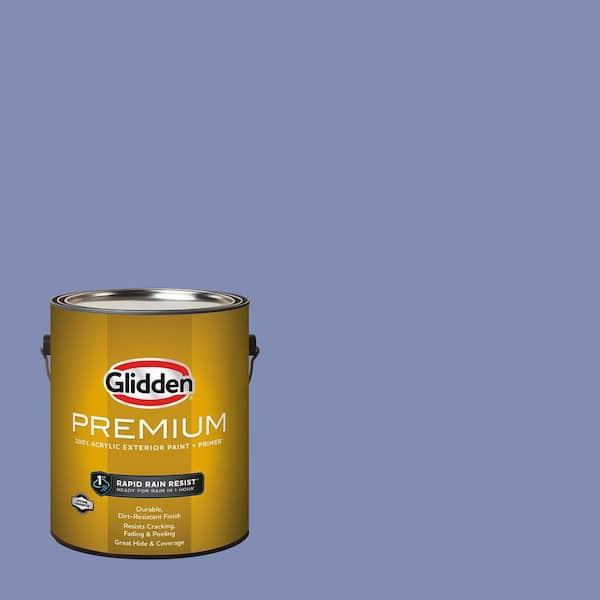 Glidden Premium 1 gal. PPG1167-5 Skysail Blue Satin Exterior Latex Paint (2)