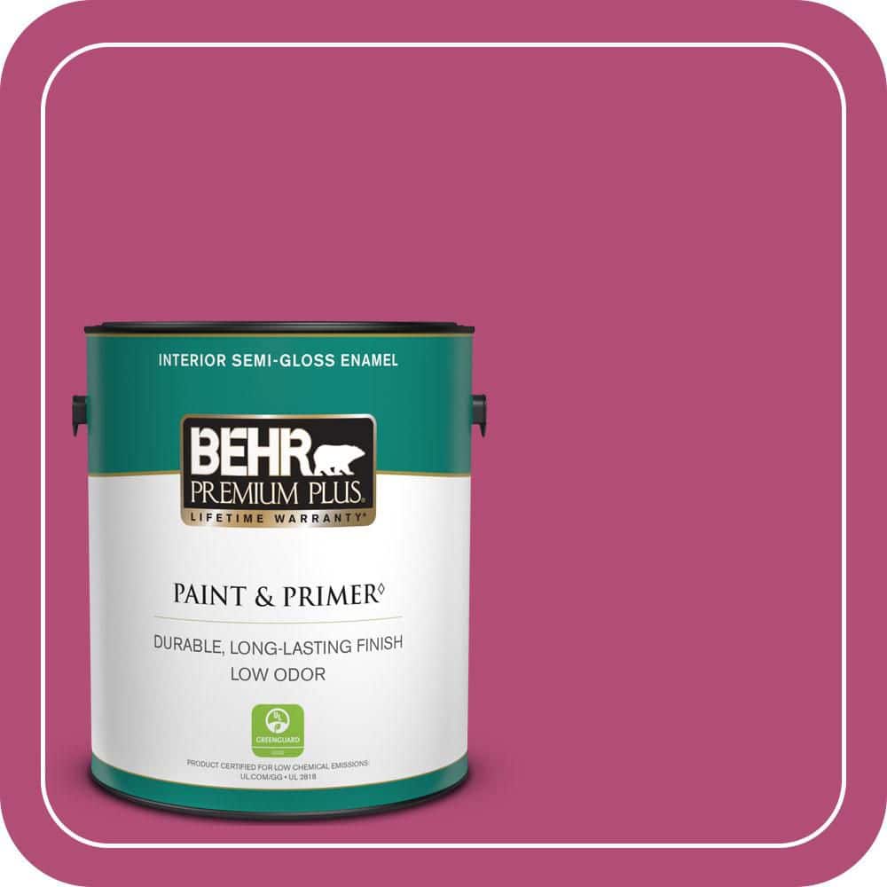 BEHR PREMIUM PLUS 1 gal. #P120-6 Diva Glam Semi-Gloss Enamel Low Odor Interior Paint & Primer