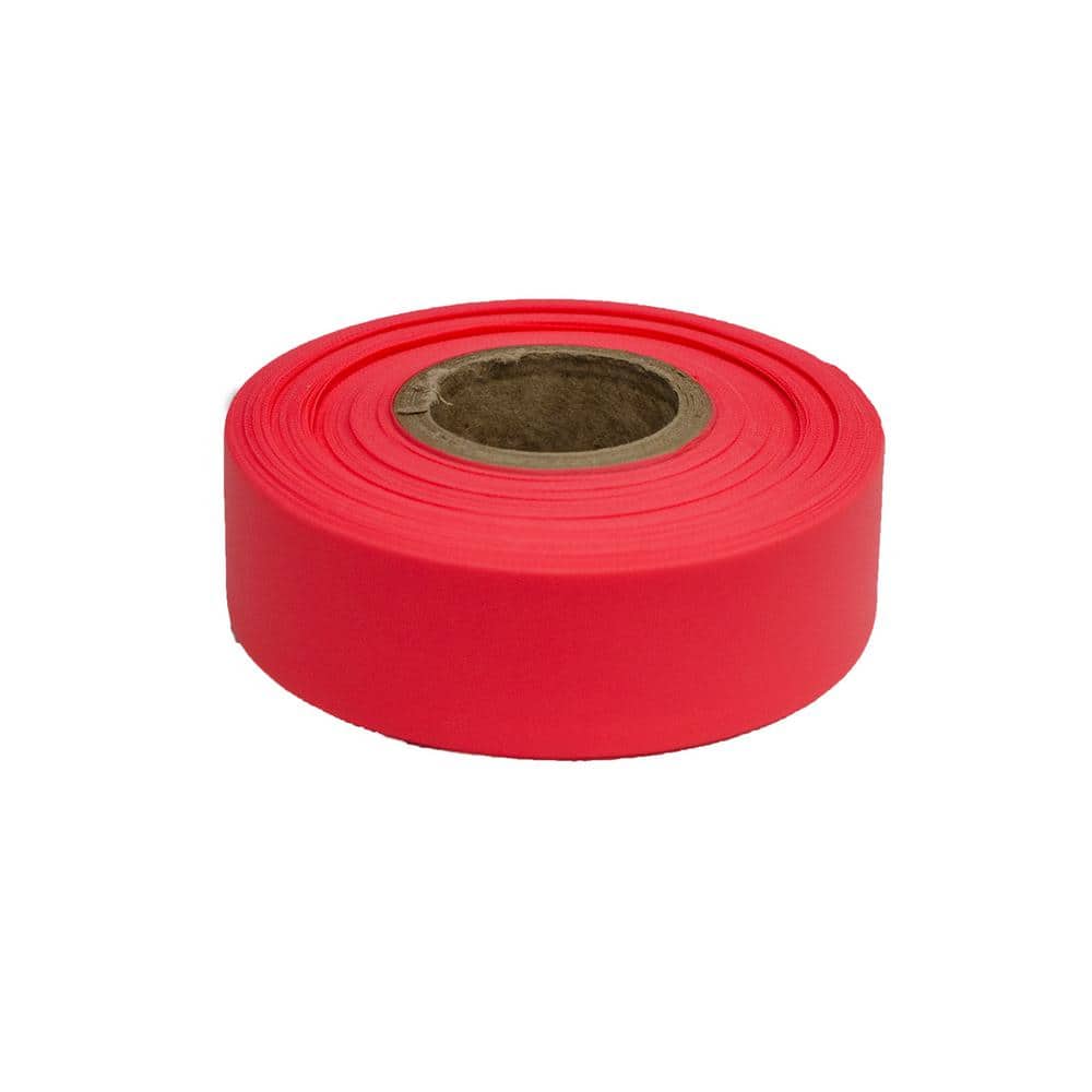 Bon Tool 1-3/16 in. x 150 ft. Fluorescent Red Flagging Tape (12-Pack)