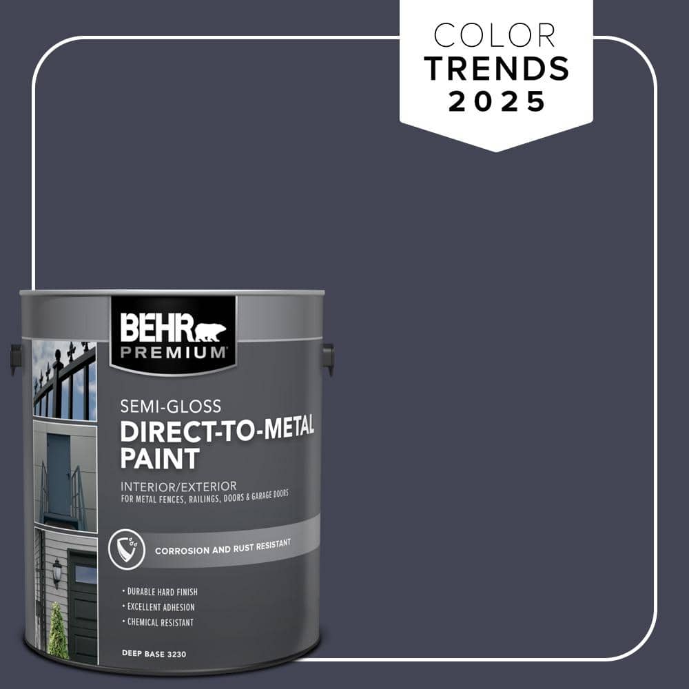 BEHR PREMIUM 1 gal. #PPU15-19 Black Sapphire Semi-Gloss Direct to Metal Interior/Exterior Paint (1)