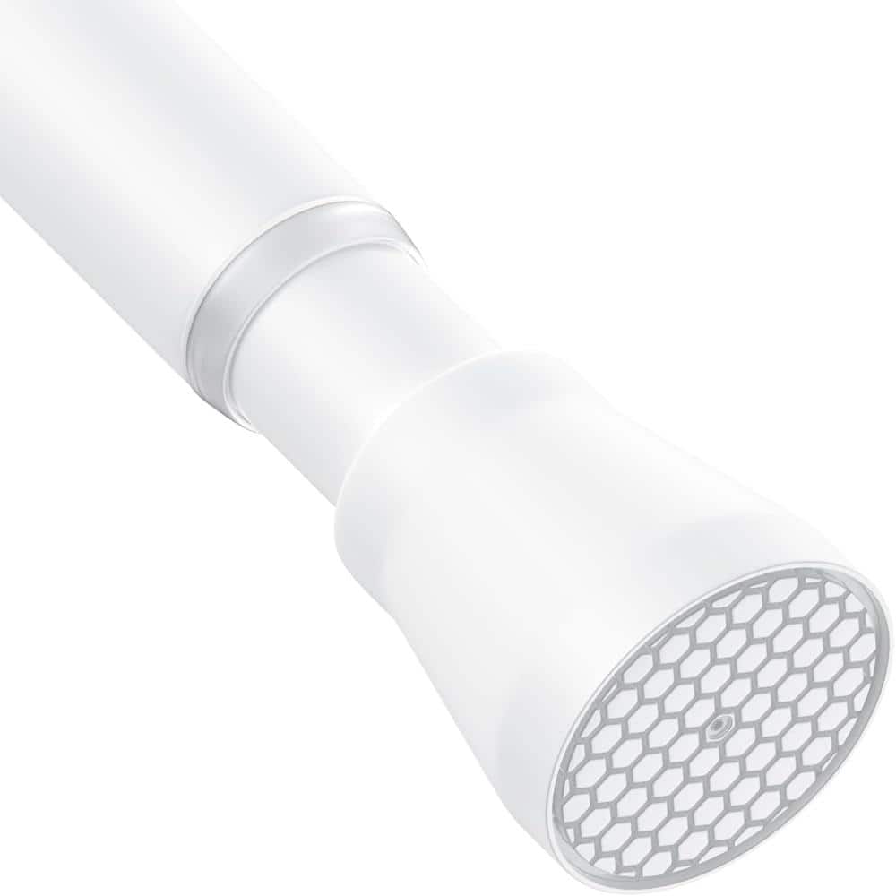 Unbranded Tension Shower Curtain Rod Adjustable 43-73 in. No Drilling Spring Steel Curtain Rod for Bathroom White