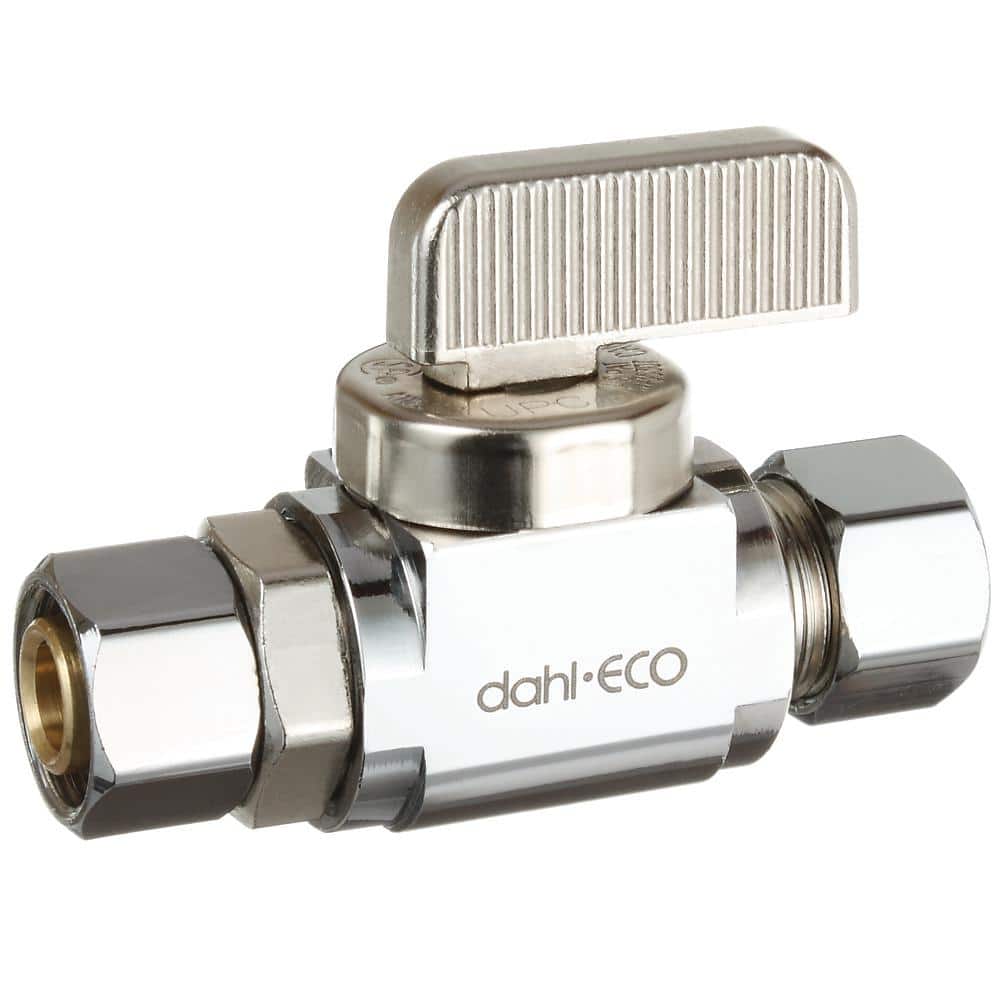 DAHL 3/8 in. OD Fem Comp x 3/8 in. OD Comp, Retrofit, Straight, Plated, Lead-Free