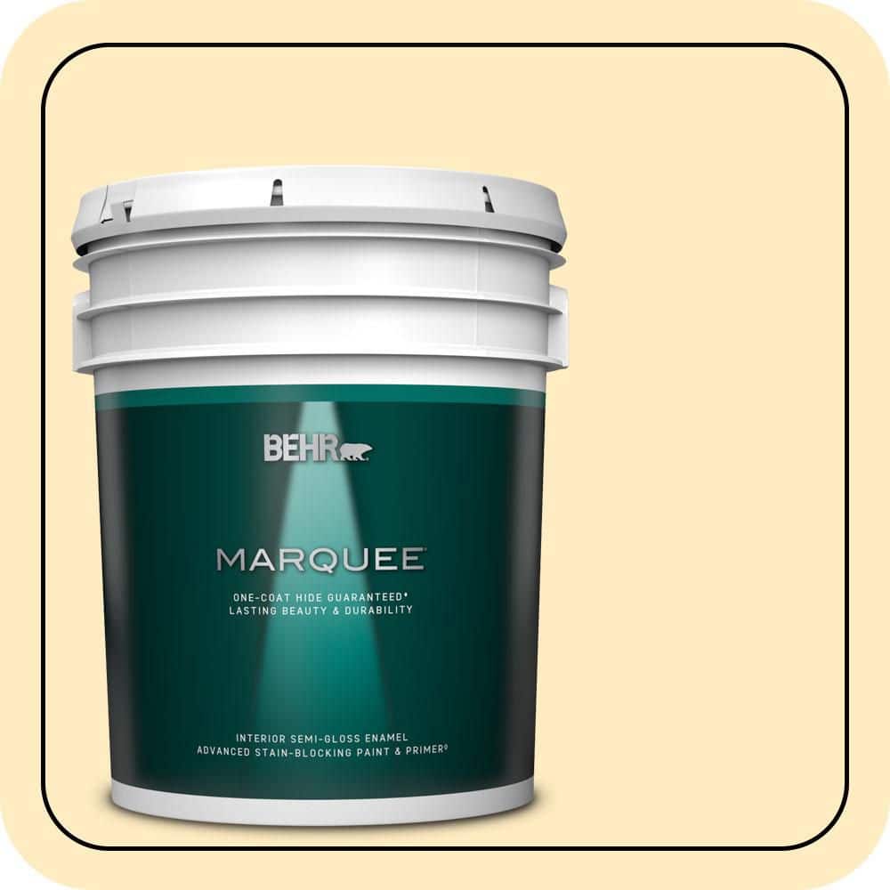 BEHR MARQUEE 5 gal. #P260-2 Yogurt Semi-Gloss Enamel Interior Paint & Primer