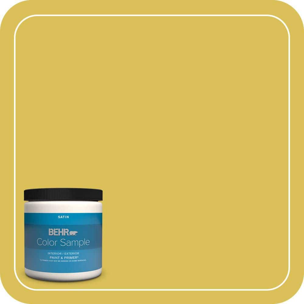 BEHR PREMIUM PLUS #P320-6A Flustered Mustard Interior/Exterior Paint & Primer Color Sample (1)