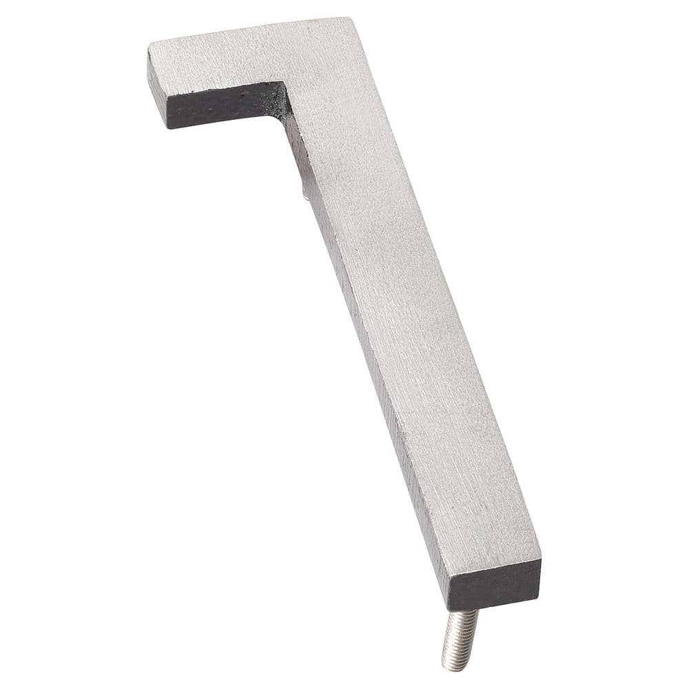 Montague Metal Products 16 in. Satin Nickel/Black 2-Tone Aluminum Floating or Flat Modern House Number 1