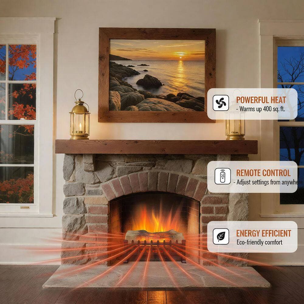 Runesay 1400-Watt Freestanding Black Electric Utility Convection Infrared Overheating Protection Space Heater with Remote (3)