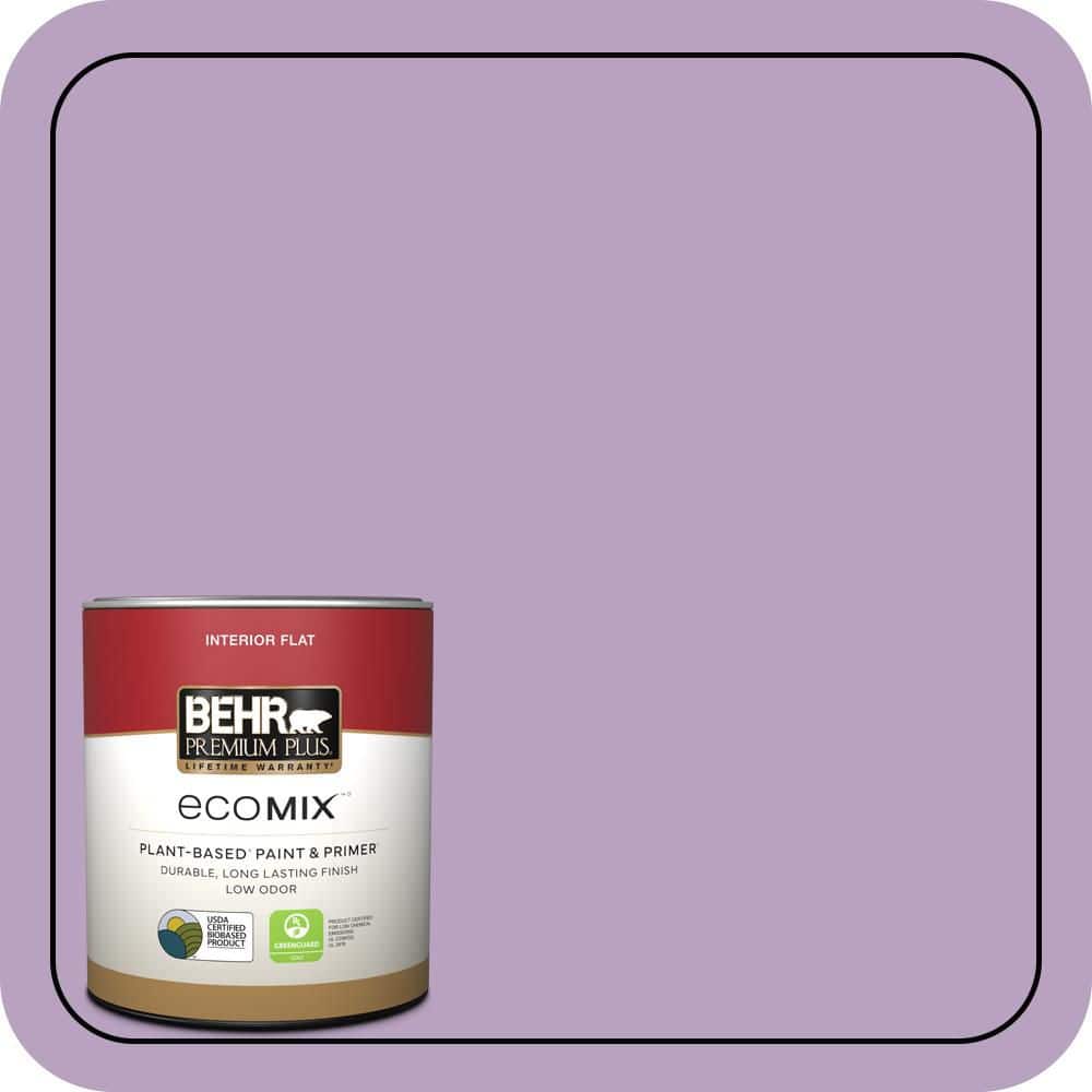 BEHR PREMIUM PLUS 1 qt. #660D-4 Lilac Rose Flat EcoMix Plant-Based Interior Paint & Primer (1)