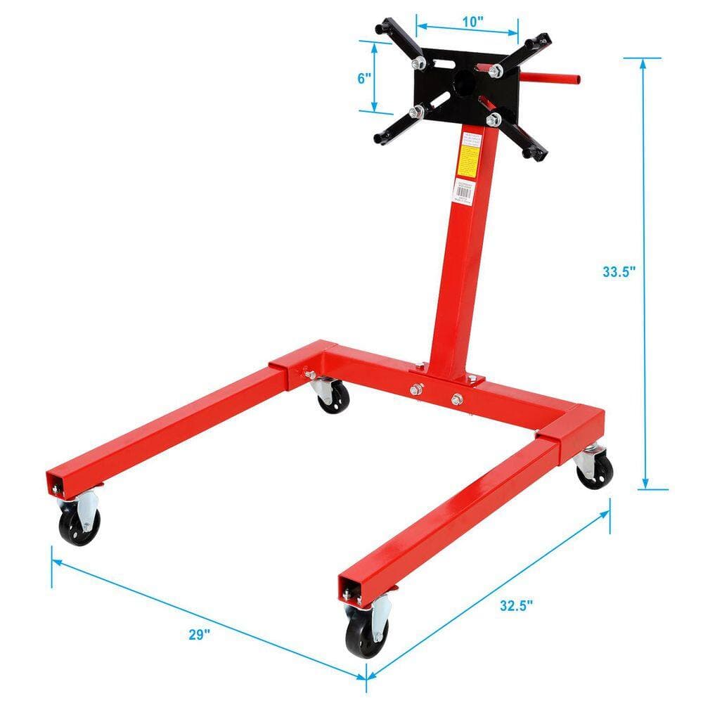 Tatayosi Rotating Engine Stand 1250 lbs. Load Steel Motor Hoist Dolly Hand Truck with 360° Adjustable Head 4-Caster (2)