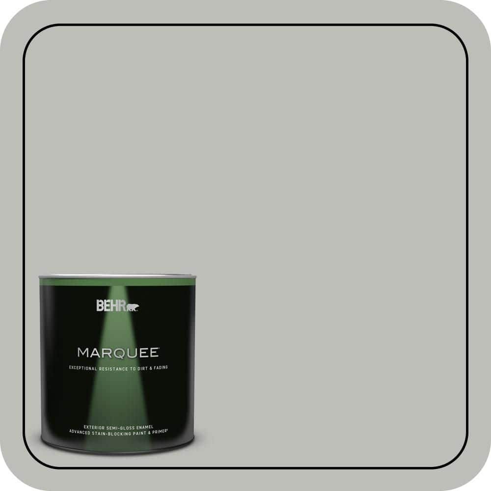 BEHR MARQUEE 1 qt. #PPU24-17 Hailstorm Gray Semi-Gloss Enamel Exterior Paint & Primer