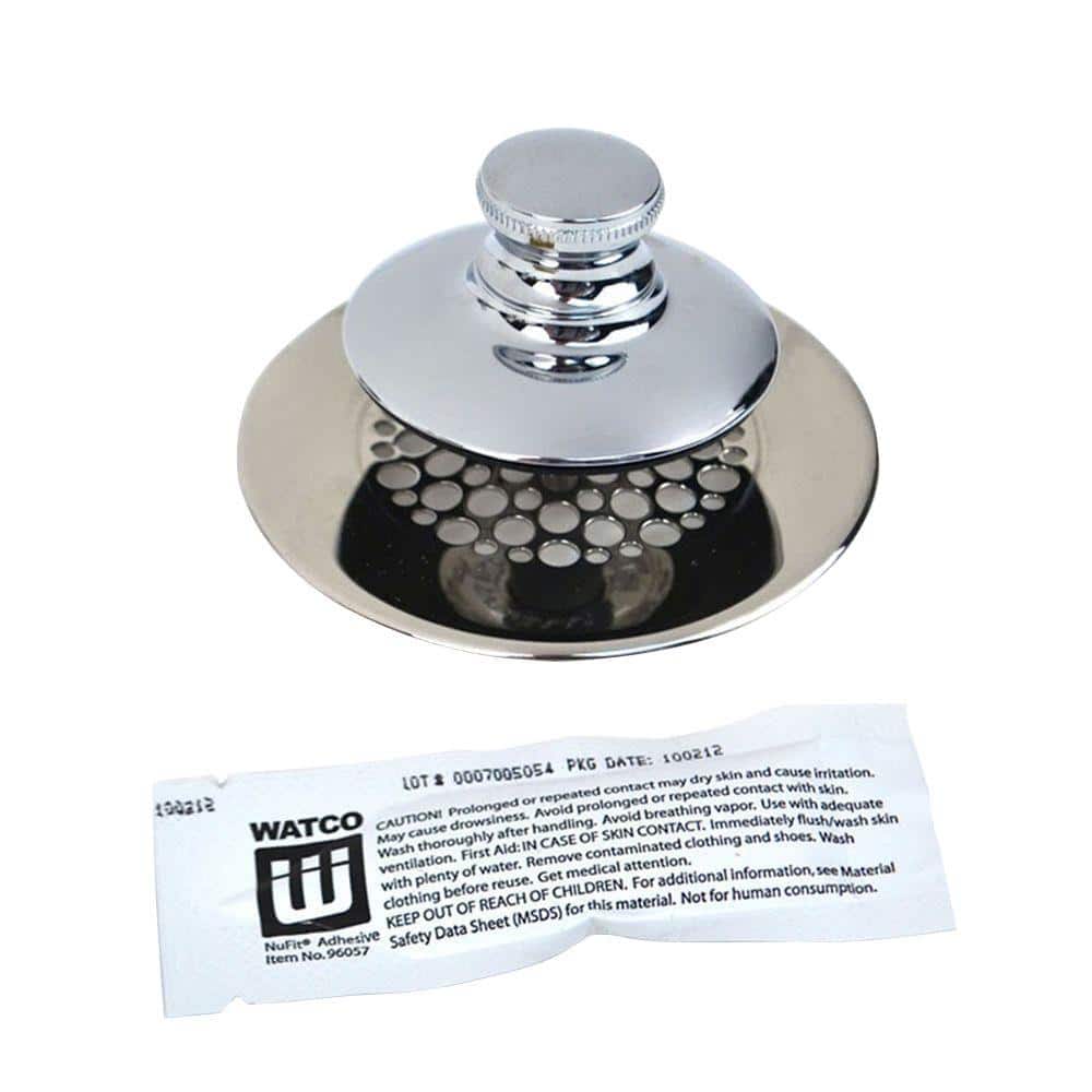 Watco Universal NuFit Push Pull Bathtub Stopper, Grid Strainer and Silicone