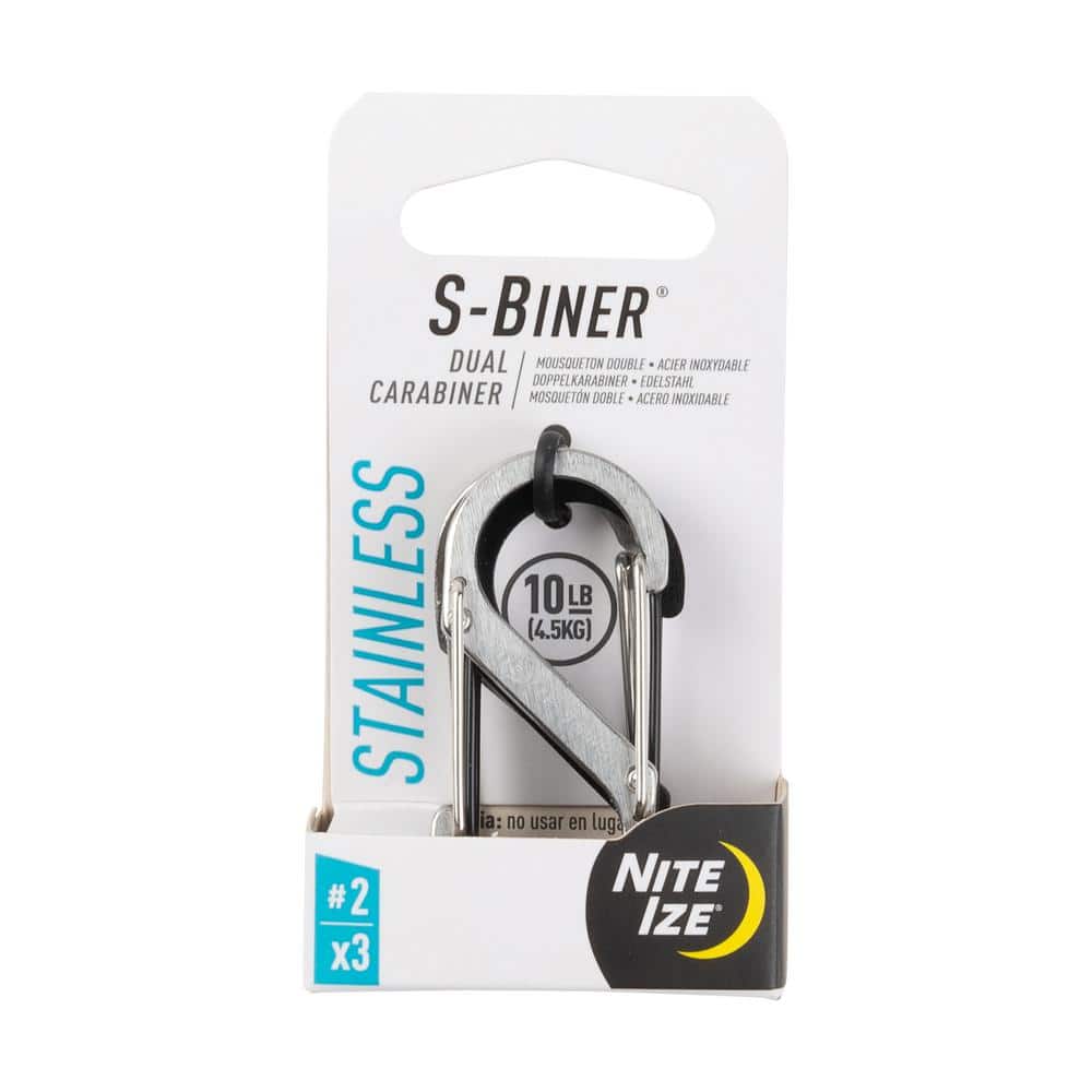 Nite Ize 0.85 in. x 1.94 in. Stainless Steel Assorted S-Biner Dual Carabiner #2 (3-Pack)