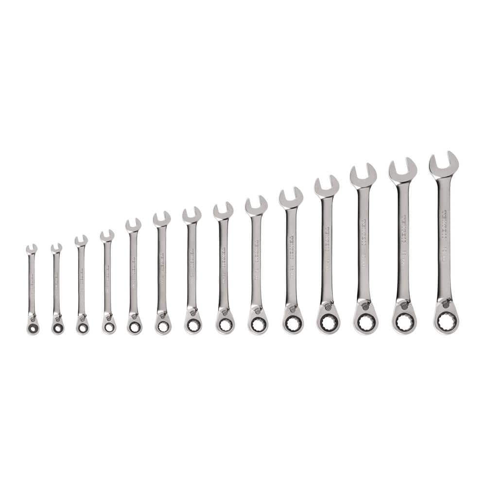 TEKTON 14-Piece (6-19 mm) Reversible 12-Point Ratcheting Combination Wrench Set (1)