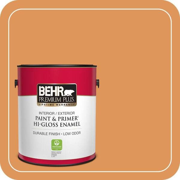 BEHR PREMIUM PLUS #M230-6 Amiable Orange Enamel Low Odor & Primer (4)