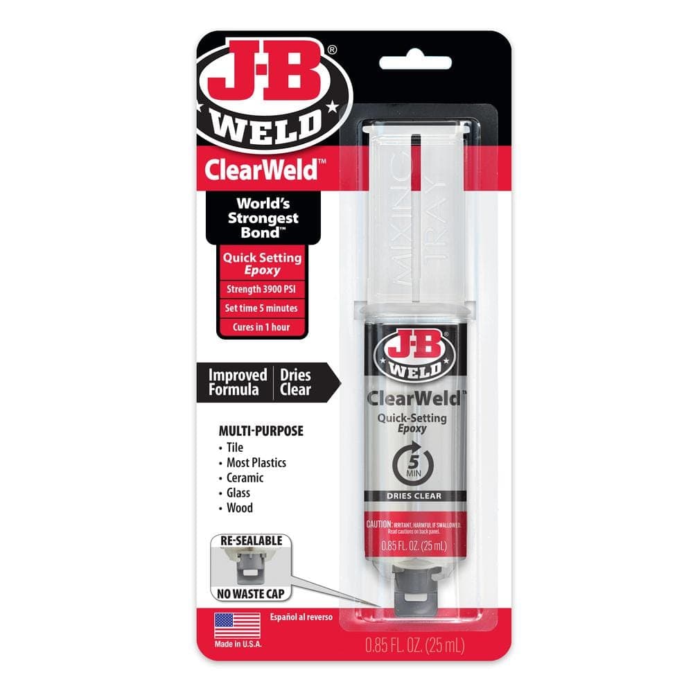 J-B Weld ClearWeld 25 ml Quick-Set Epoxy Syringe (Case of 6)