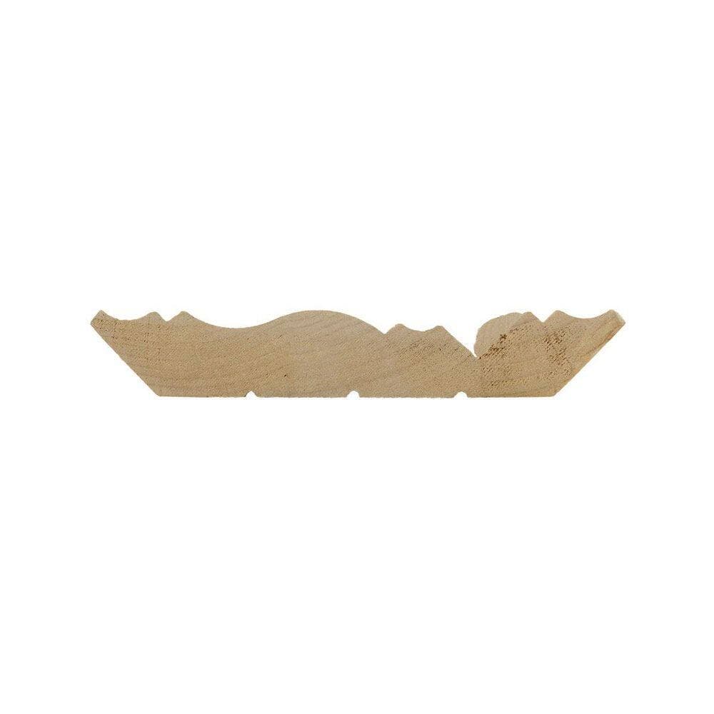 Ekena Millwork 3-5/8 in. x 94-1/2 in. x 3-1/2 in. Unfinished Wood Maple Andrea Rope Carved Crown Moulding (3)