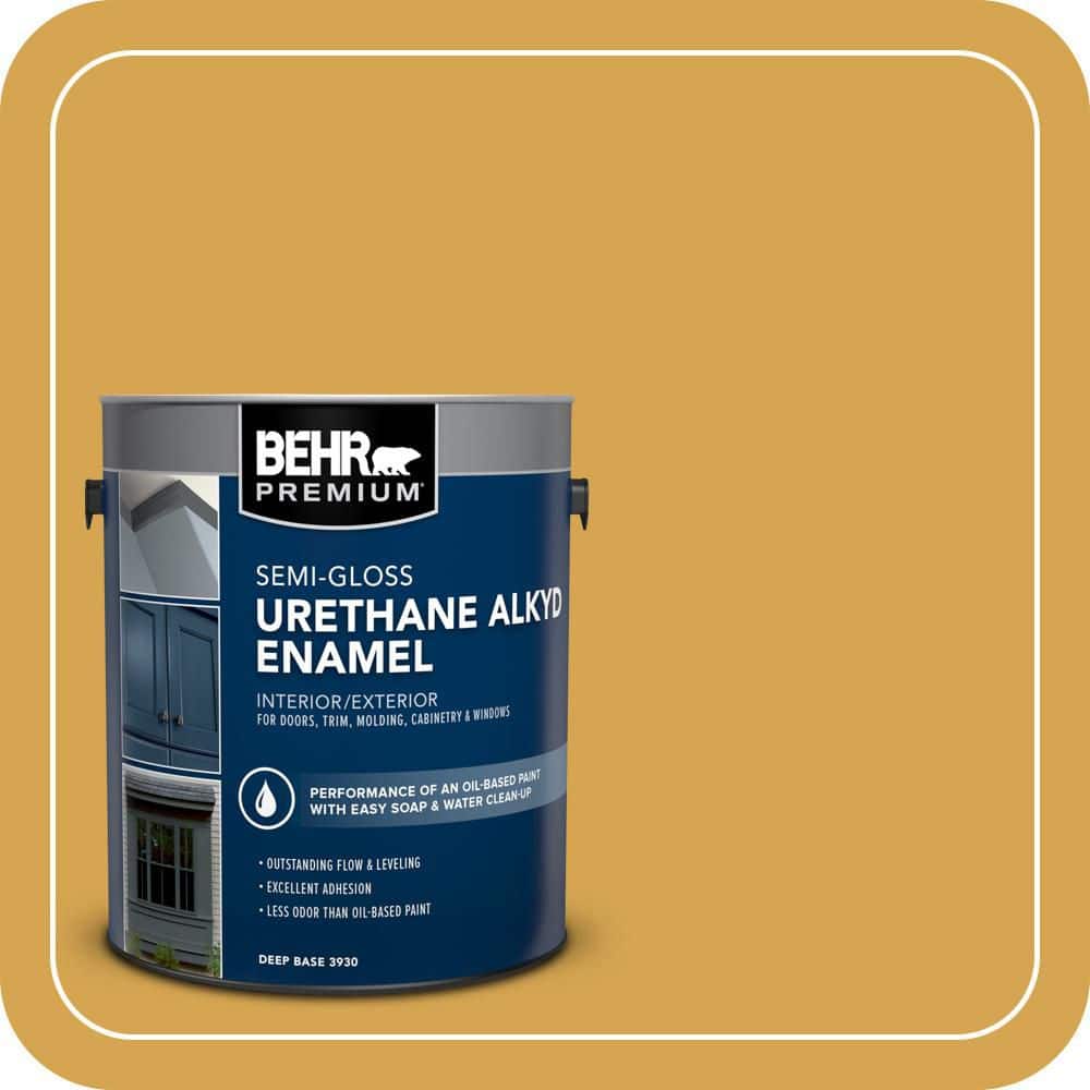 BEHR PREMIUM 1 gal. #M290-6 Plantain Chips Urethane Alkyd Semi-Gloss Enamel Interior/Exterior Paint