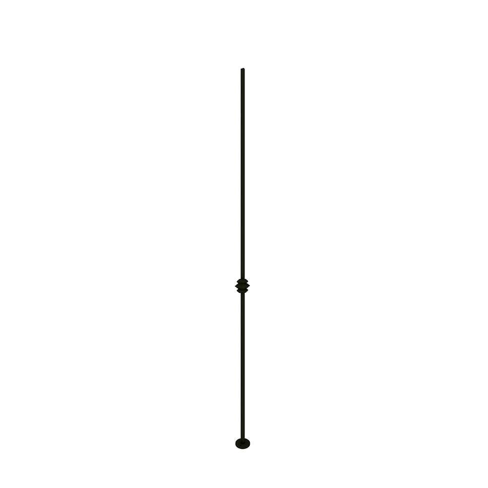 Colonial Elegance Knuckle Iron Blauster Square 3/8 in. x 3/8 in. x 41 1/2 in. 1-Ornament Hammered Black (20-Pack) (2)