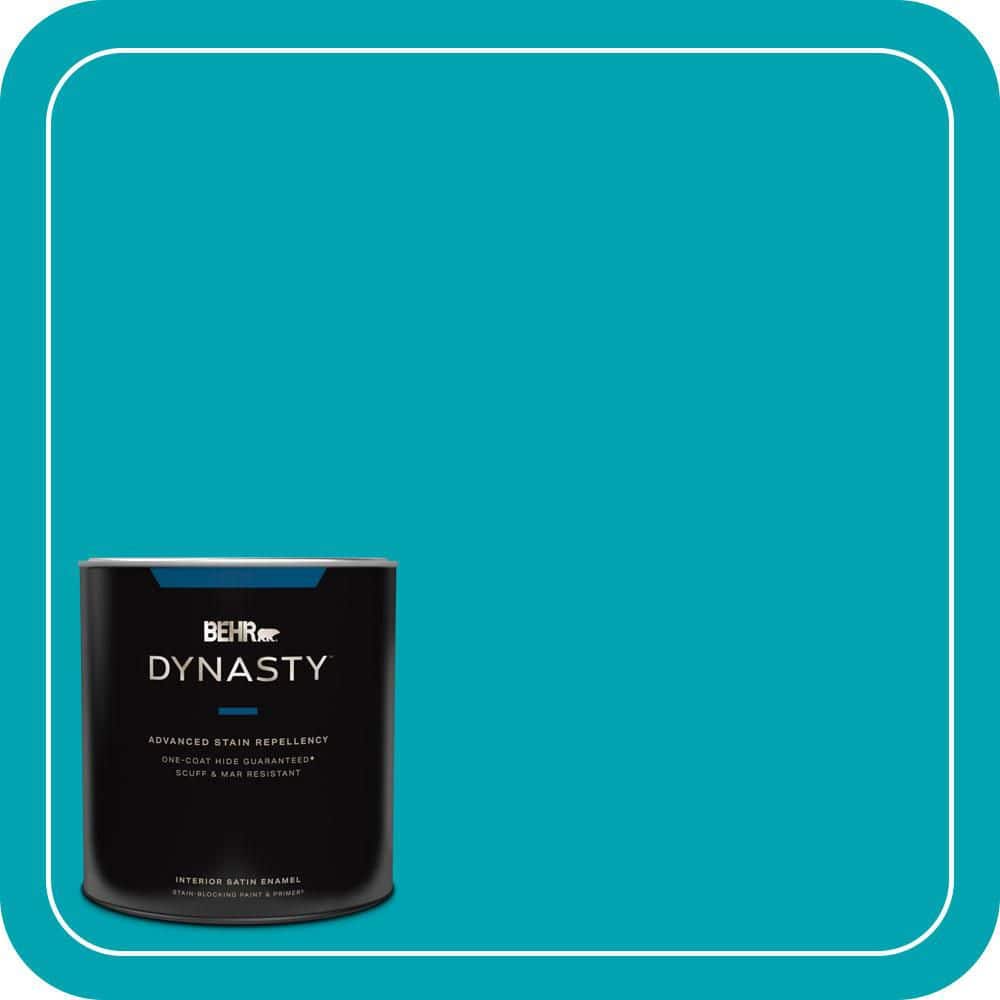 BEHR DYNASTY 1 qt. #510B-6 Blue Jewel Satin Enamel Interior Stain-Blocking Paint & Primer