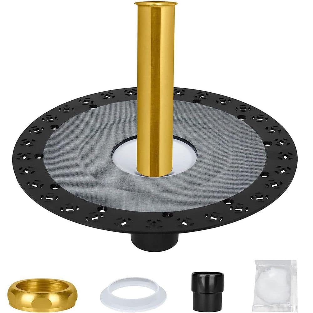 Wudkey 1-Piece Freestanding Bathtub Drain Rough-In Kit in Black, Tub Drain Accessory, Plastic Adapter, Brass Liner Included (1)