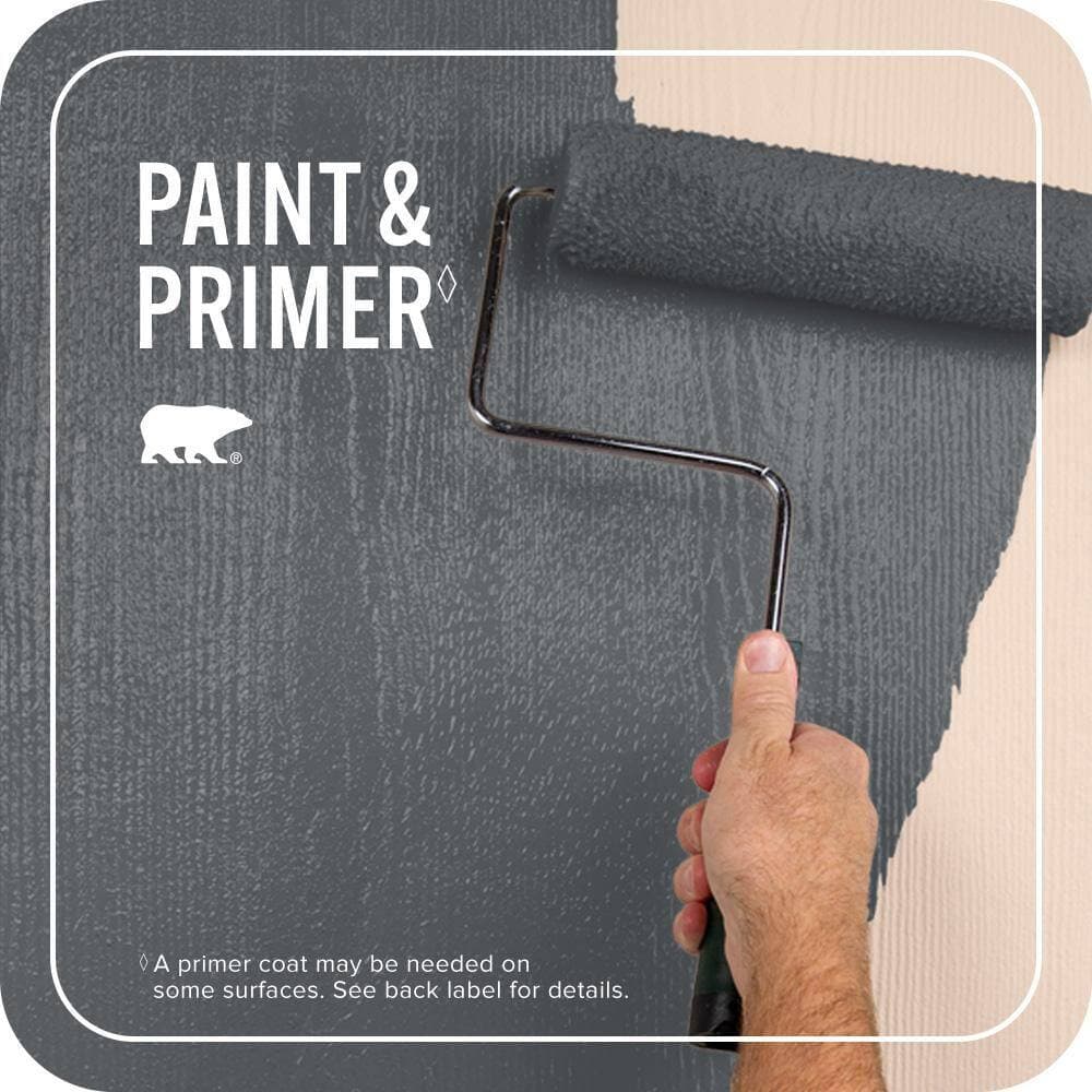 BEHR PREMIUM PLUS 5 gal. #PPU18-02 Pencil Point Satin Enamel Exterior Paint & Primer (3)