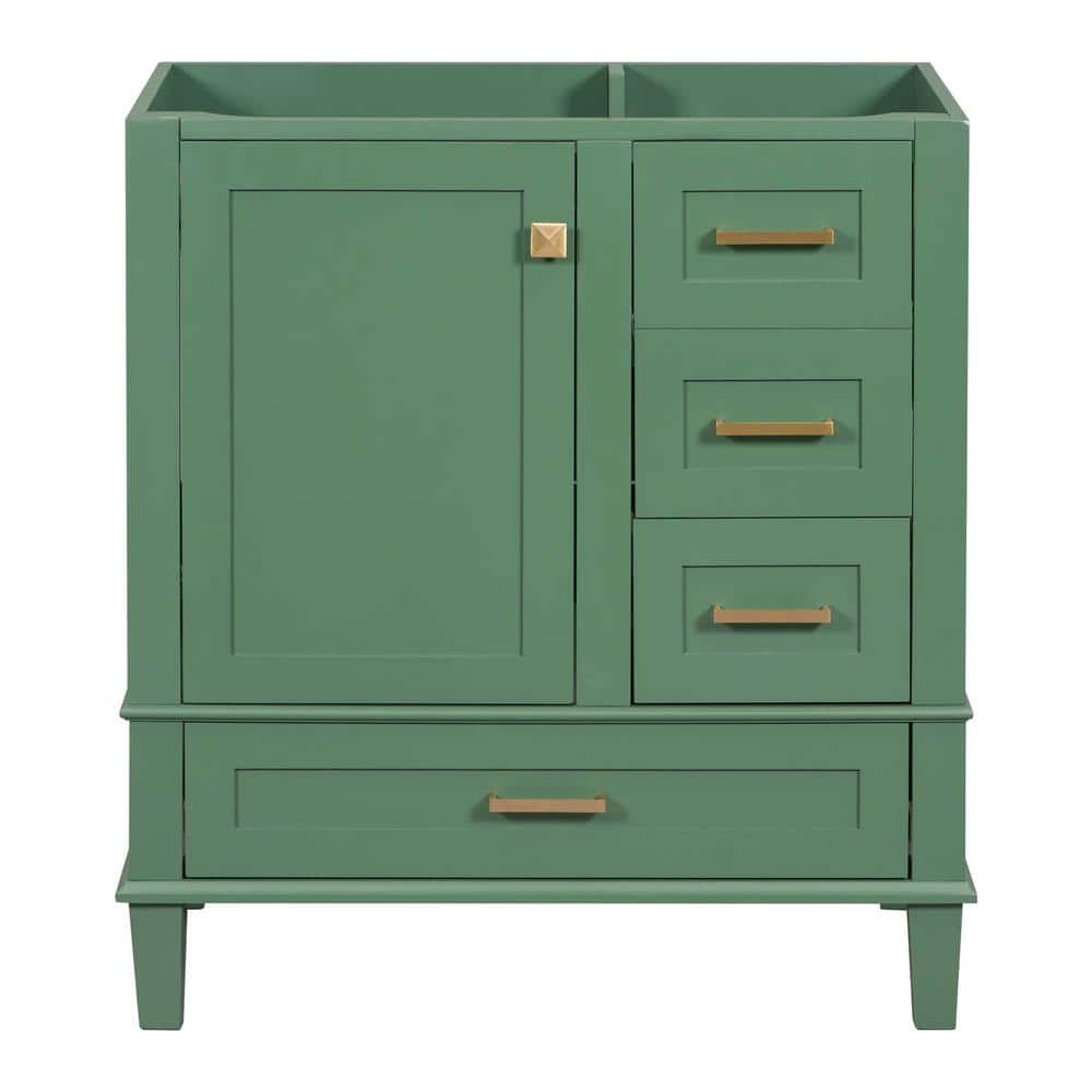 Unbranded 29.4 in. W. x 17.9 in. D x 33 in. H Bath Vanity Cabinet without Top in Green with Solid Wood Frame