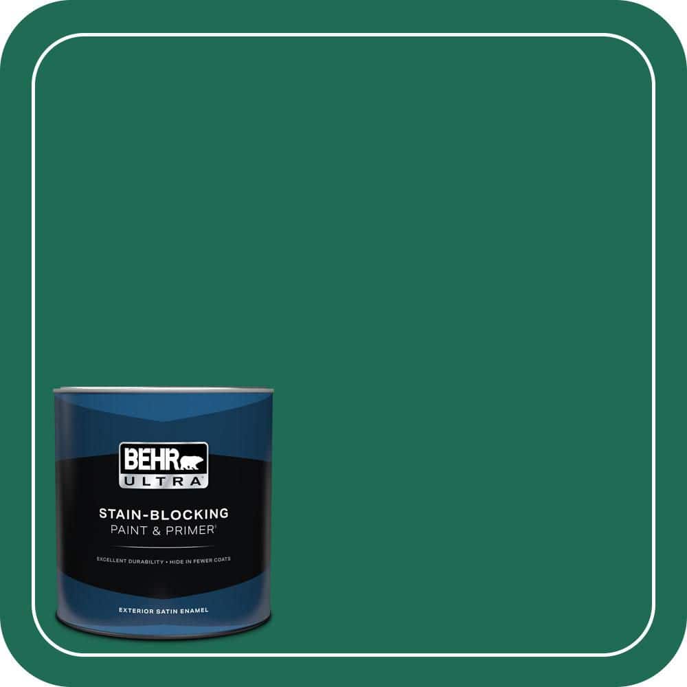 BEHR ULTRA 1 qt. #P430-7 Sparkling Emerald Satin Enamel Exterior Paint & Primer