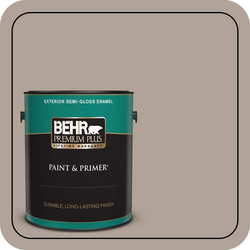 BEHR PREMIUM PLUS 1 gal. #MQ2-56 Abbey Stone Semi-Gloss Enamel Exterior Paint & Primer