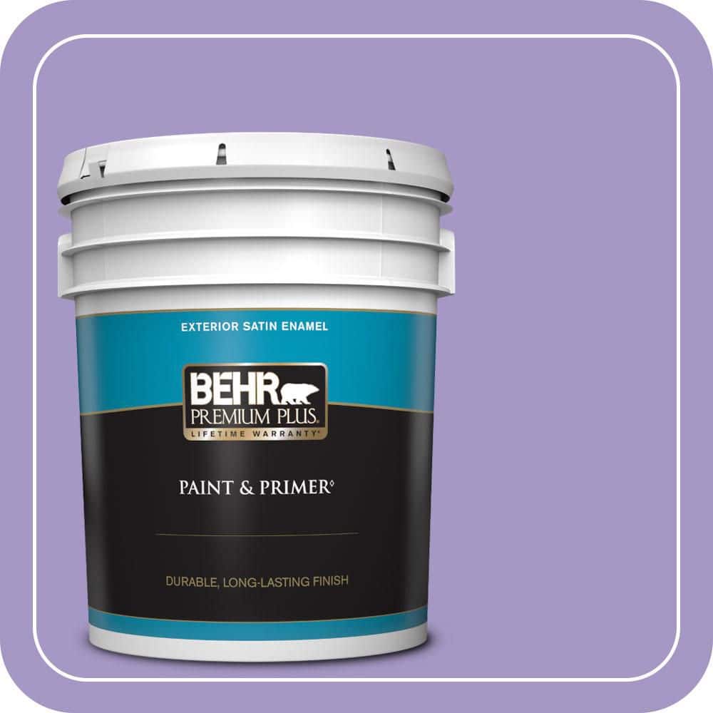 BEHR PREMIUM PLUS 5 gal. #640B-5 Bloomsberry Satin Enamel Exterior Paint & Primer