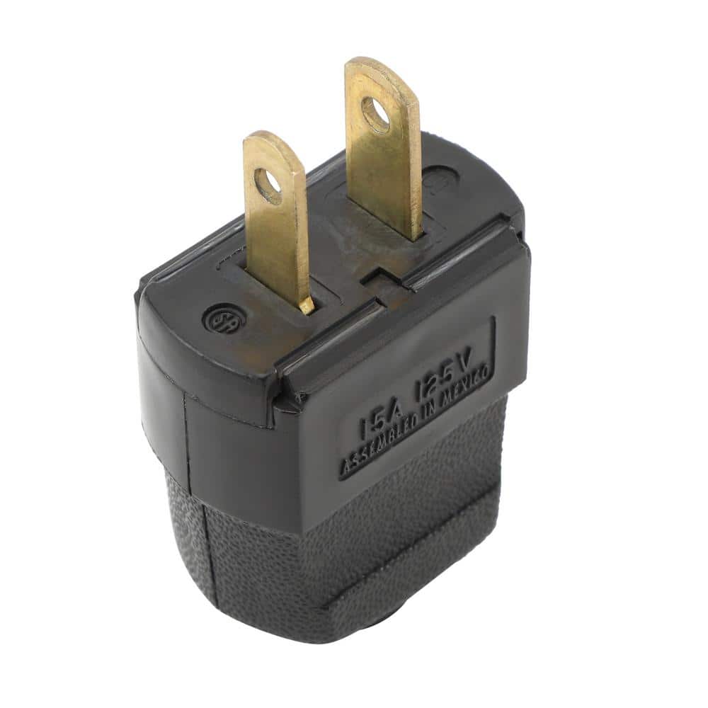 Leviton 15 Amp 125-Volt Light Duty Plug, Black 101-EP (2)