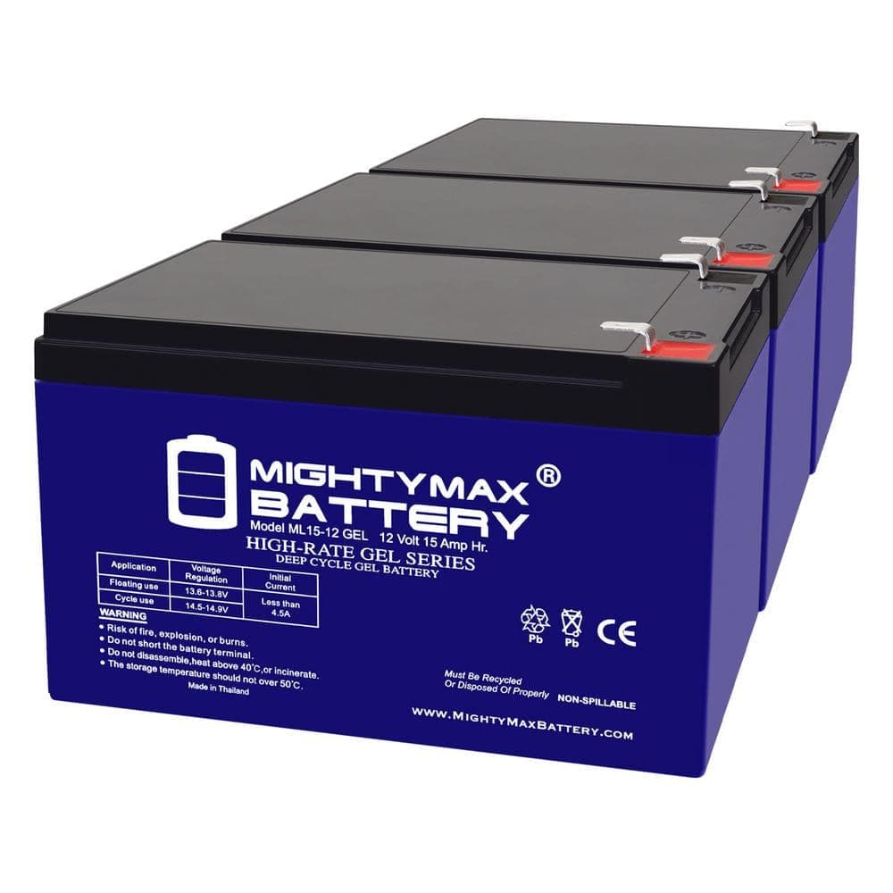 MIGHTY MAX BATTERY 12-Volt 15AH GEL F2 Replacement Battery Compatible with Razor 15165070 MX650 Dirt Rocket