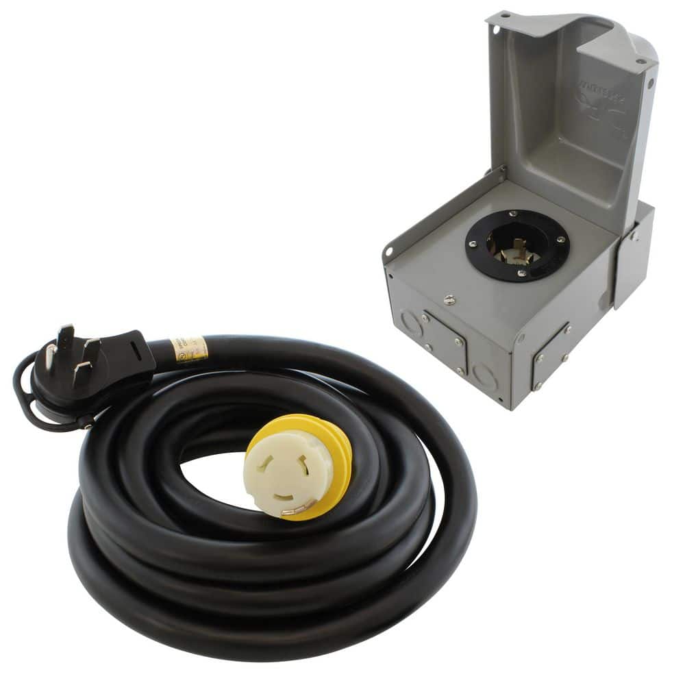 AC WORKS 50A Emergency Power Kit with SS2-50 Inlet Box and 15 ft. Cord