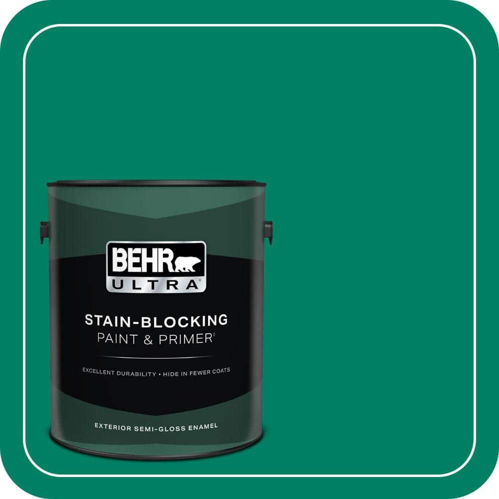 BEHR ULTRA 1 gal. #480B-6 Treasure Isle Semi-Gloss Enamel Exterior Paint & Primer