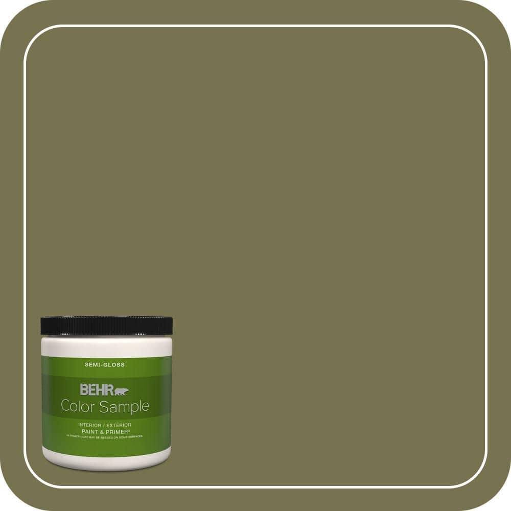 BEHR PREMIUM PLUS #S350-6 Truly Olive Interior/Exterior Paint & Primer Color Sample (1)