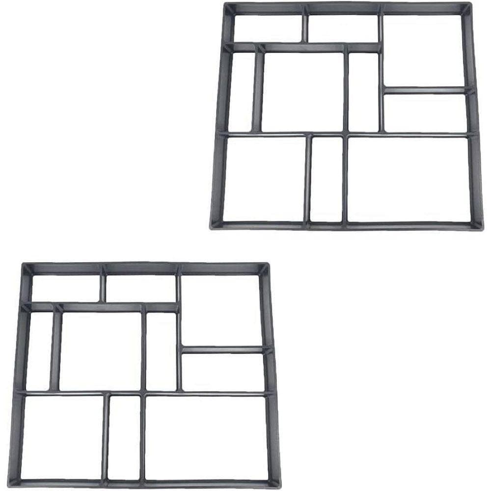 KIWDZFU 17.7 x 15.7 x 1.57 in. Concrete Stepping Stone Path Mold Patio Maker 2-Pack (3)