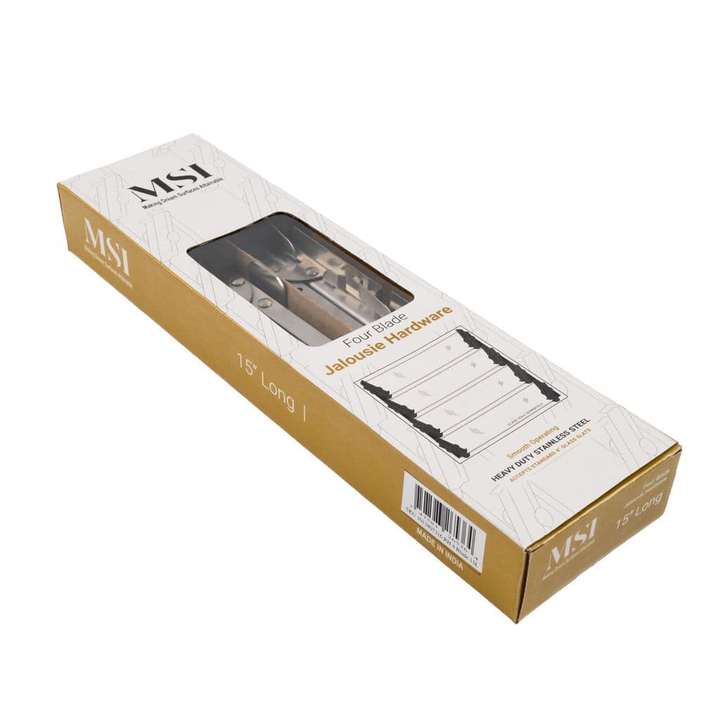 MSI Jalousie Natural Window Projection 4-Blade Brackets 15.5 in. x 4 in. Right Hand Operation (3)