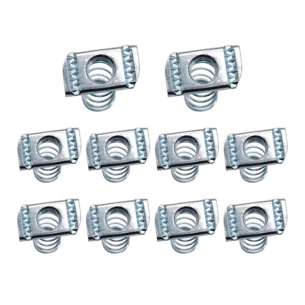 Ahfiwaso 1/2 in. - 13 Long Spring Strut Channel Nuts with Zinc Electroplate Finish for Great Use Unistrut Channels, 10-Packs (1)