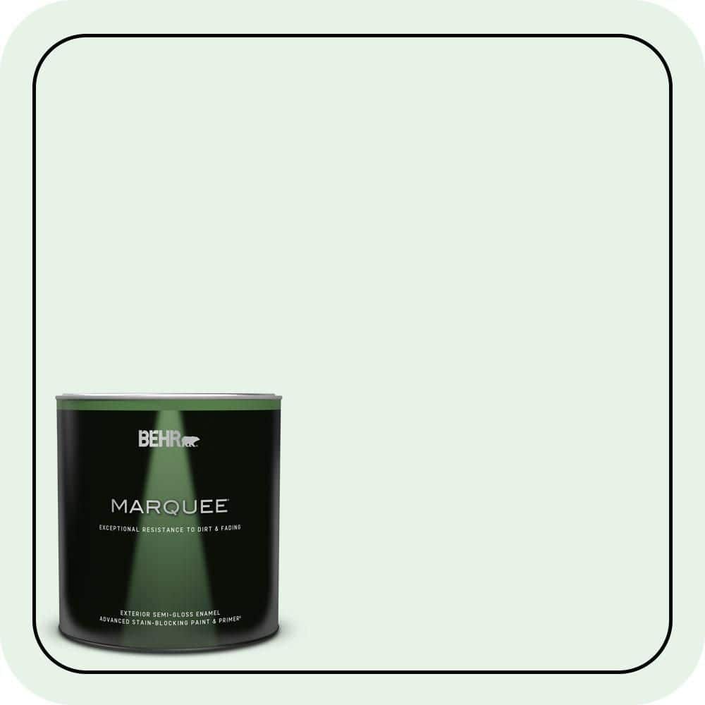 BEHR MARQUEE 1 qt. #470C-1 Mint Fizz Semi-Gloss Enamel Exterior Paint & Primer