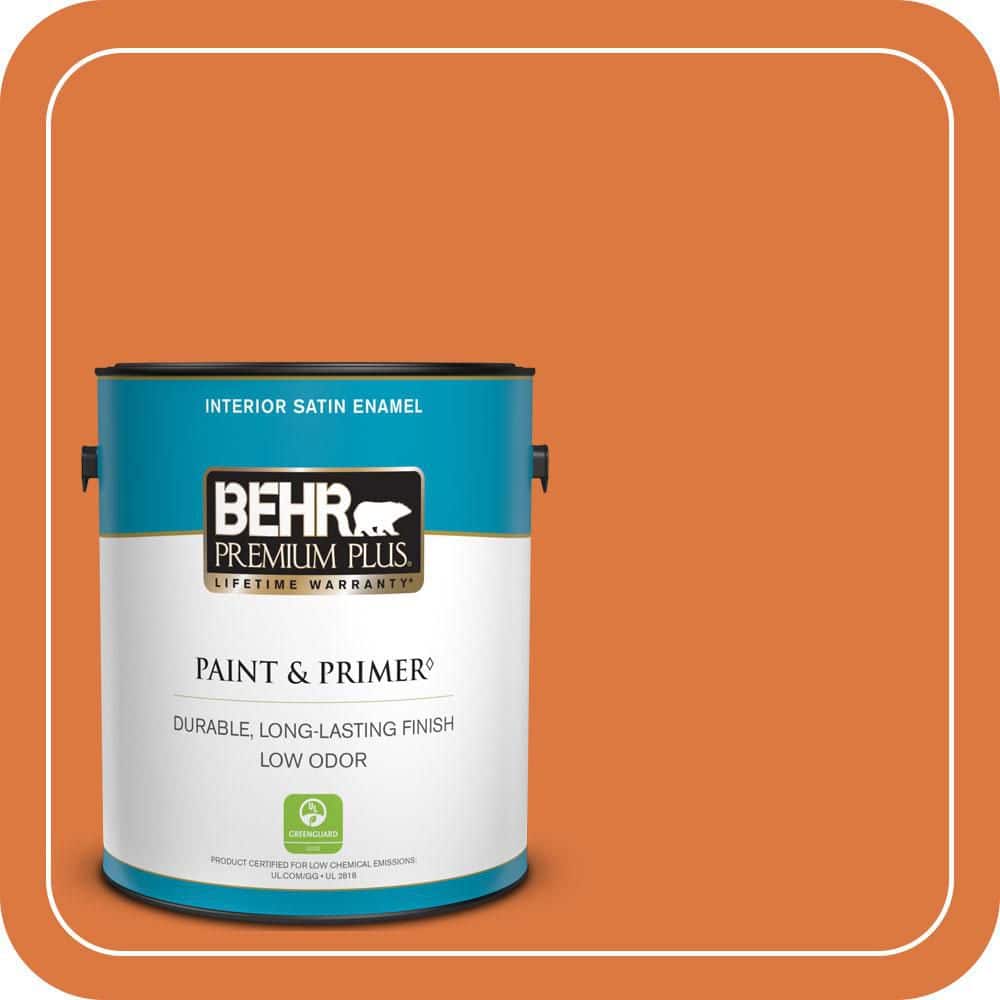 BEHR PREMIUM PLUS 1 gal. #P210-7 Japanese Koi Satin Enamel Low Odor Interior Paint & Primer