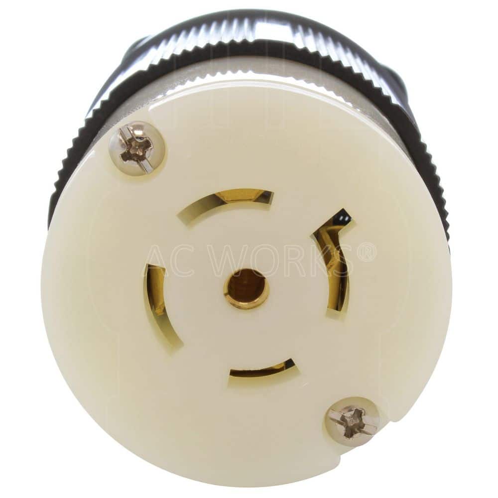 AC WORKS NEMA L22-20R 20A 3-Phase Y 277/480V 5-Prong Locking Female Connector with UL, C-UL Approval in Black (3)