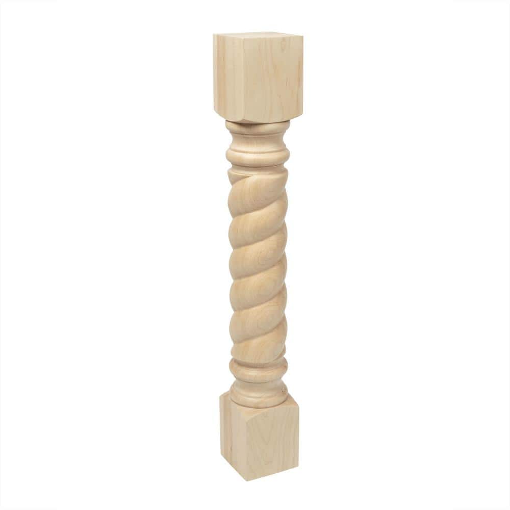 American Pro Decor 5 in. x 35-1/4 in. Unfinished North American Solid Hard Maple Rope Kitchen Island Leg (1)