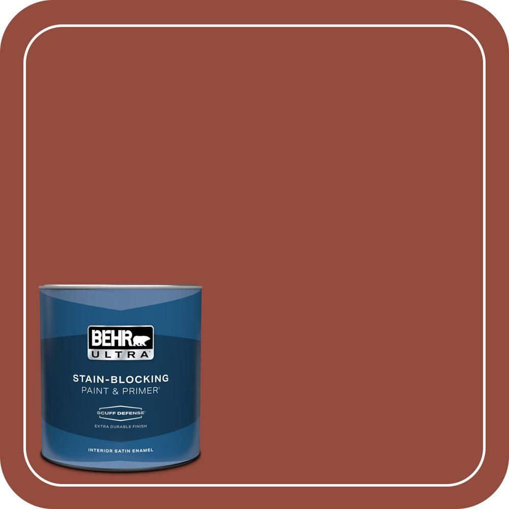 BEHR ULTRA 1 qt. #S-H-200 New Brick Extra Durable Satin Enamel Interior Paint & Primer