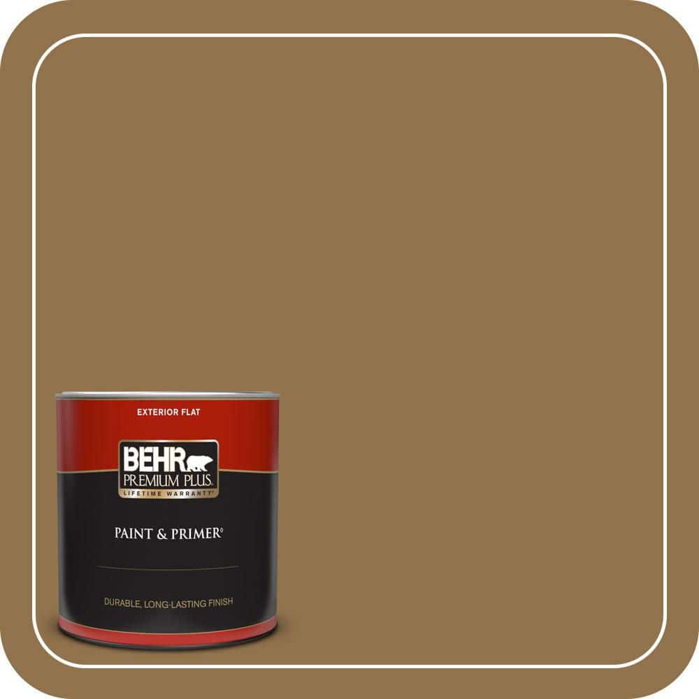 BEHR PREMIUM PLUS 1 qt. #N290-7 Marrakech Brown Flat Exterior Paint & Primer