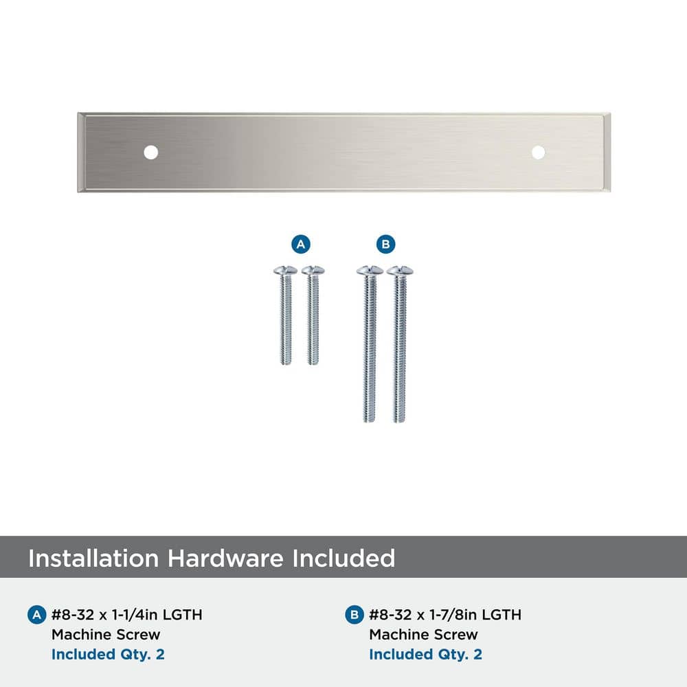 Amerock Maymont 5-1/16 in. Center-to-Center Rectangle Satin Nickel Pull Cabinet Backplate (2)