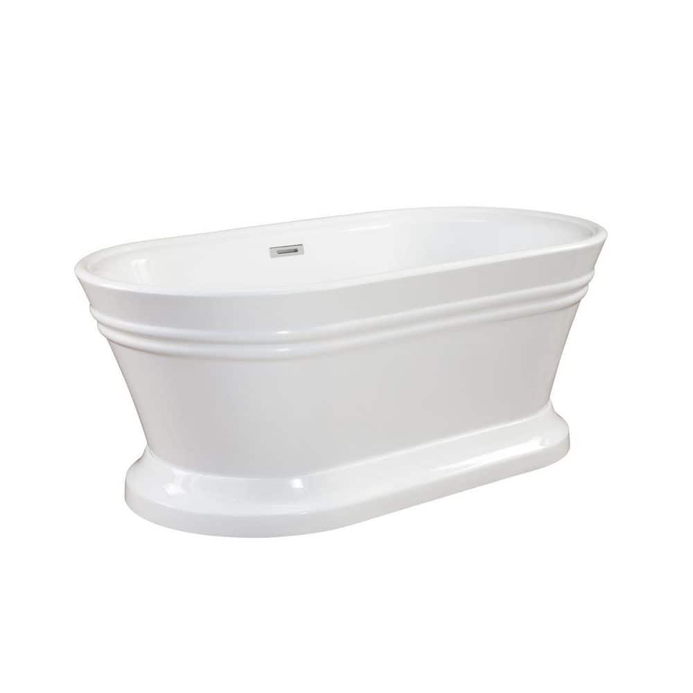 Altair Solace 59 in. Acrylic Flatbottom Non-Whirlpool Soaking Bathtub in White (3)